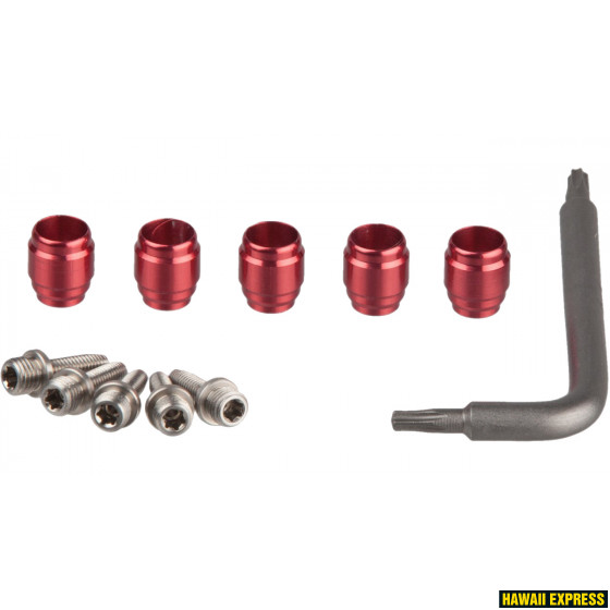 11.5378.803.002-560x560.jpg DISC BRAKE HOSE FITTING KIT - 5 SETS (INCLUDES 5 THREADED BARBS, 5 RED COMP FITTINGS 1 T8 TORX) - Image 1
