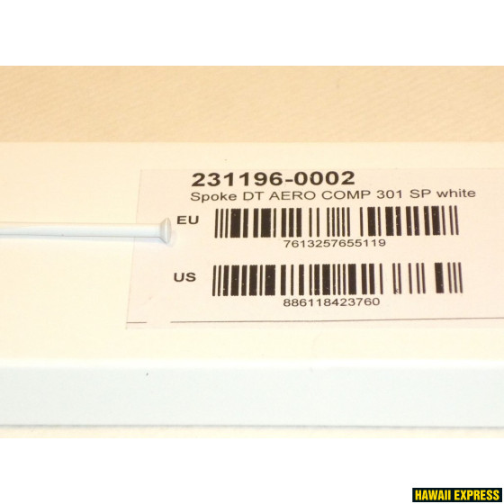 231196-0002-560x560.jpg Spoke 2,0/1,25/2,3x301mm Aero Comp straight pull white 1pc - Image 1